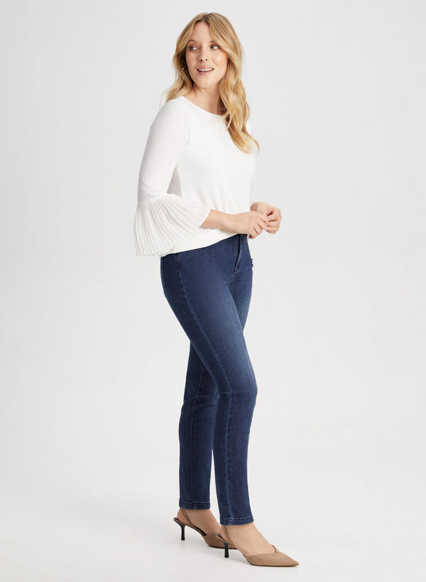 Laura Paisley Appliqué Straight Leg Jeans