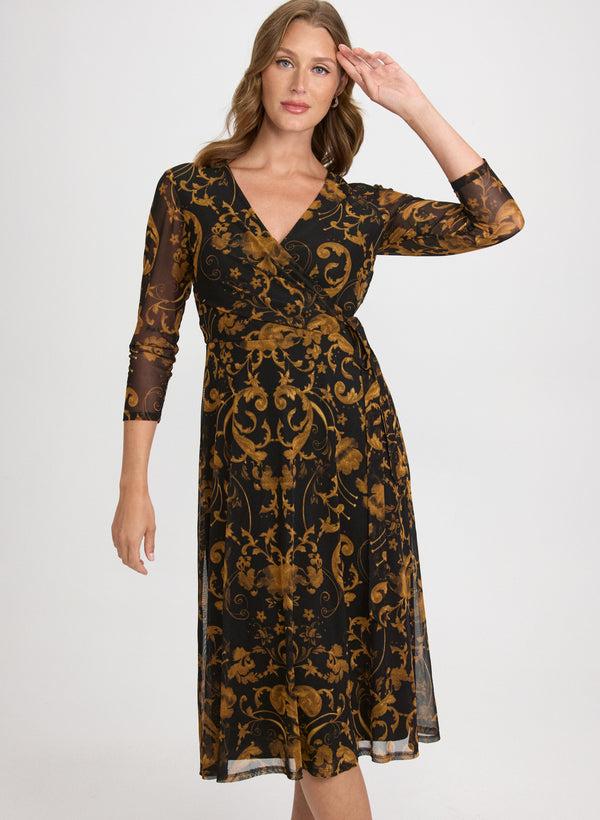 Laura Paisley Faux-Wrap Dress