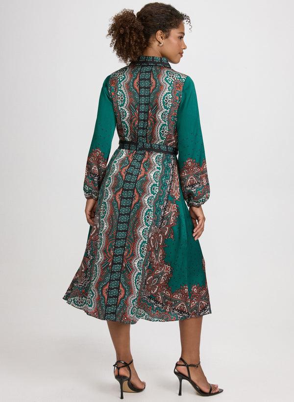 Laura Paisley Long Sleeve Dress