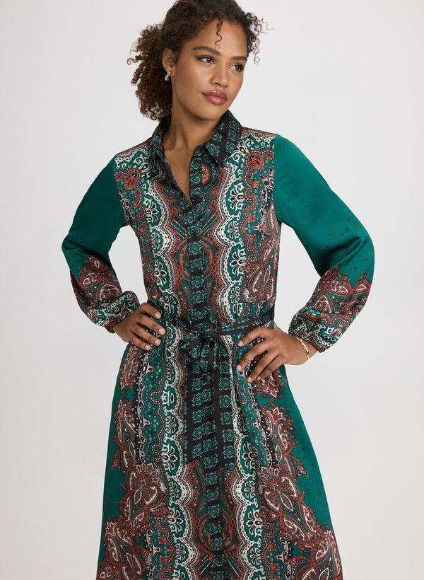 Laura Paisley Long Sleeve Dress