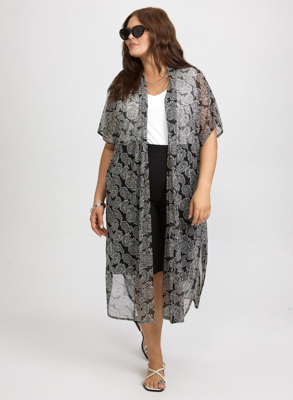 laura Paisley Mesh Cover-Up