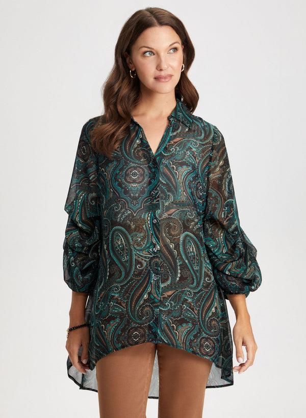 laura Paisley Motif High-Low Tunic