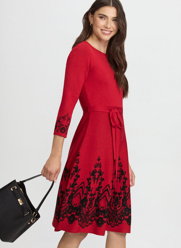 Laura Paisley Placement Knit Dress