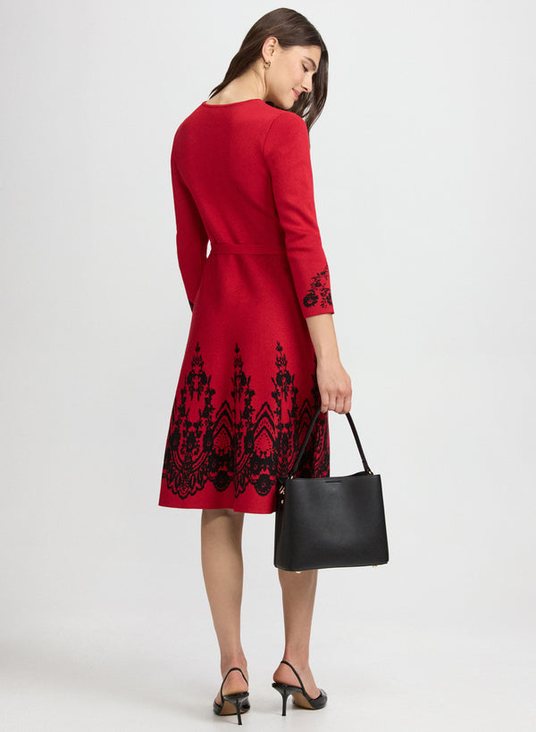 Laura Paisley Placement Knit Dress