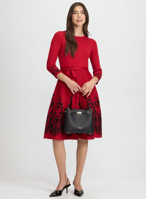 Laura Paisley Placement Knit Dress