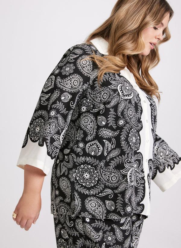 Laura Paisley Placement Print Blouse