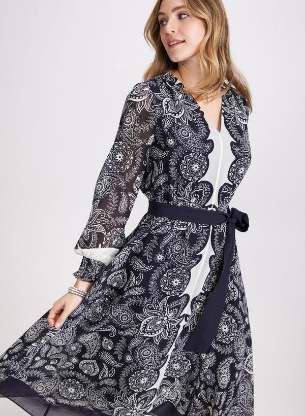 Laura Paisley Placement Print Dress