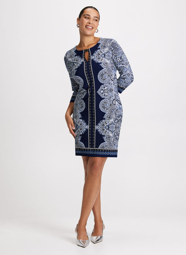 laura Paisley Print Keyhole Detail Dress