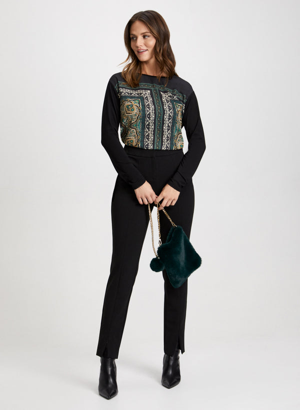 Laura Paisley Print Long Sleeve Top