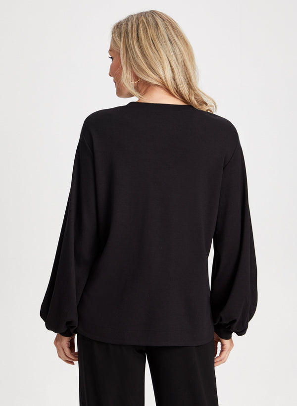 Laura Paisley Print Puffed Sleeve Top