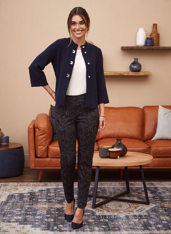 Laura Paisley Print Pull-On Pants