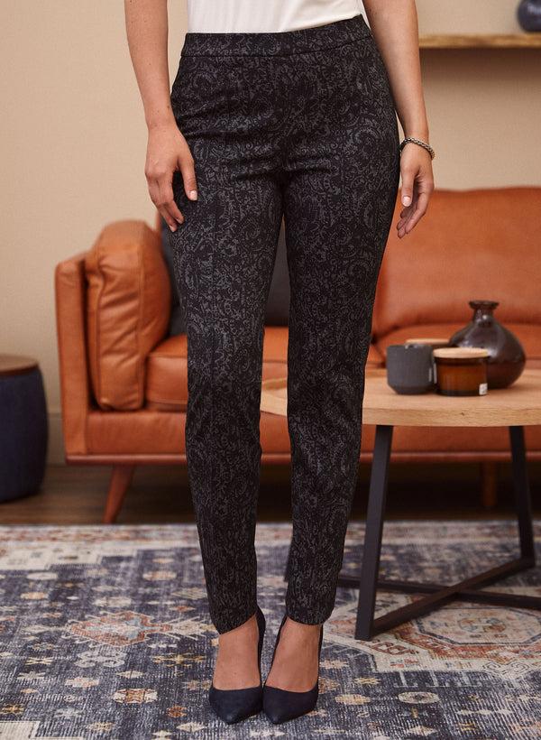 laura Paisley Print Pull-On Pants