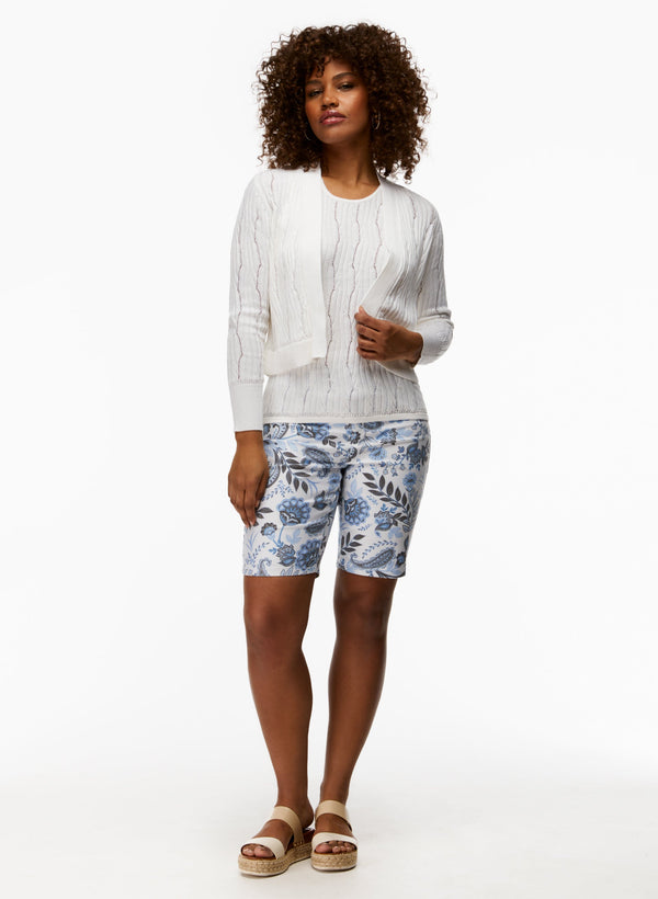 Laura Paisley Print Pull-On Shorts
