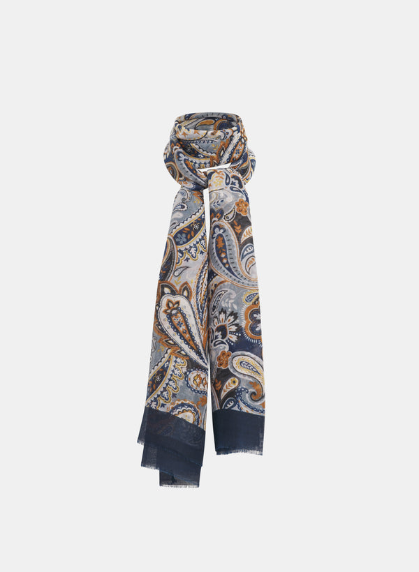laura Paisley Print Scarf