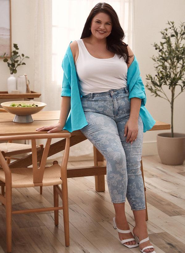 Laura Paisley Print Slim Leg Jeans
