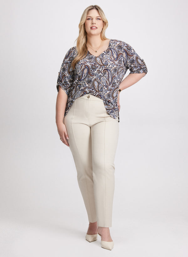 laura Paisley Print Top & Slim Leg Pants