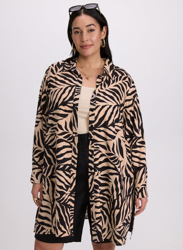 laura Palm Leaf Print Blouse