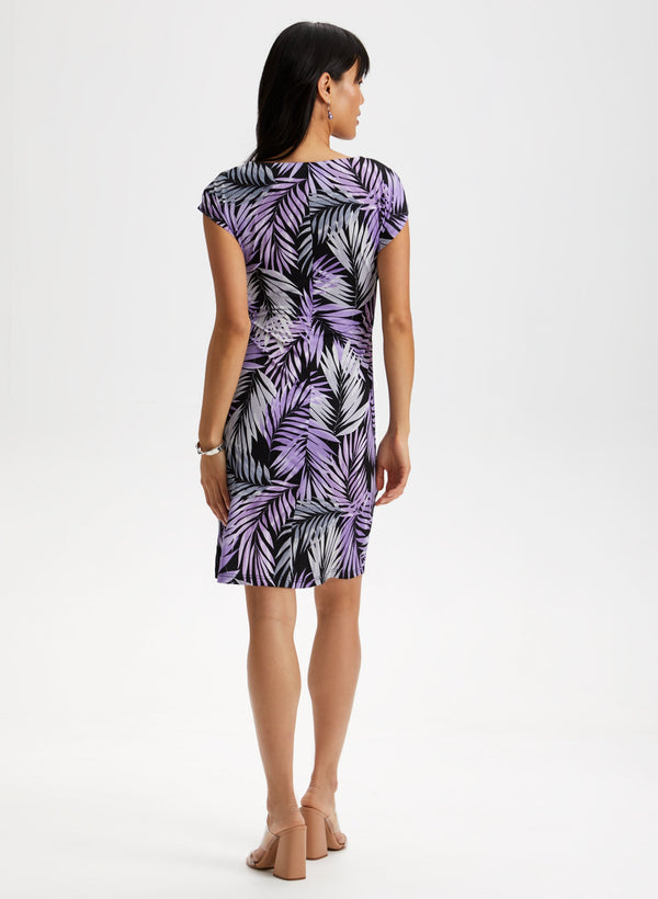 Laura Palm Leaf Print Dress