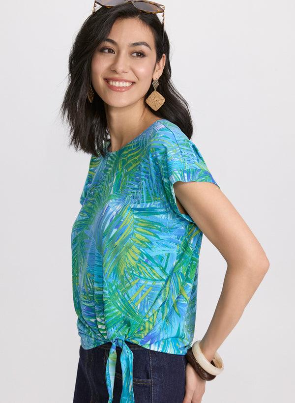 Laura Palm Leaf Print Top