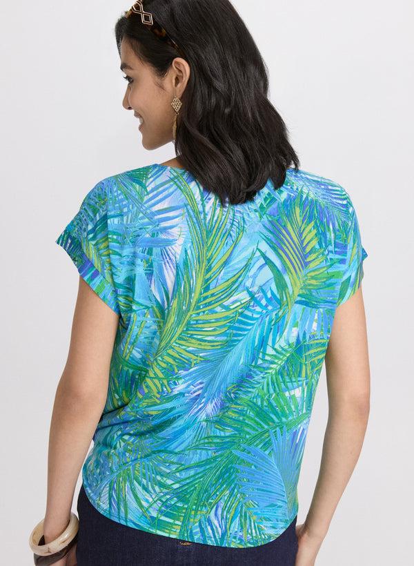 Laura Palm Leaf Print Top