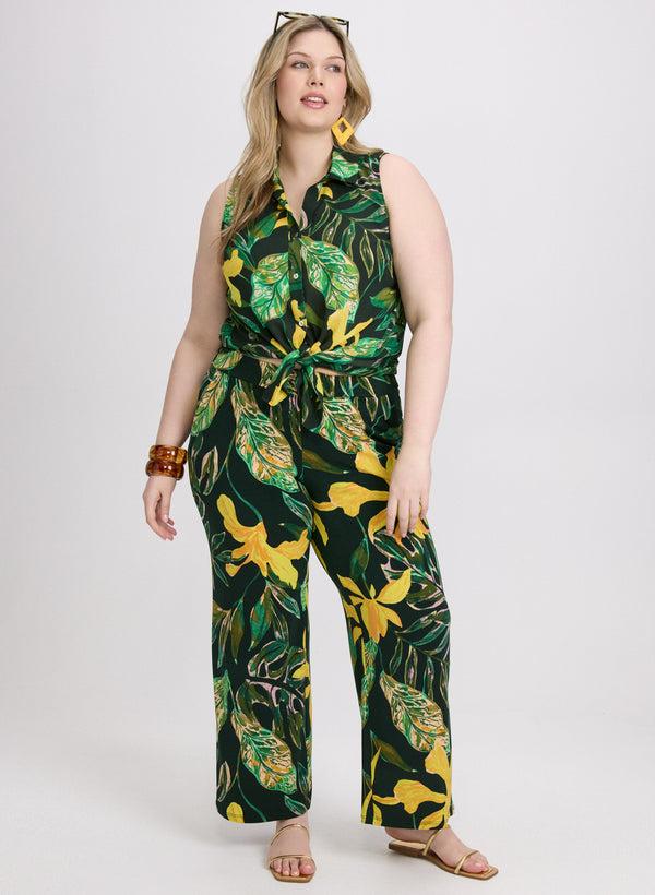 Laura Palm Print Blouse