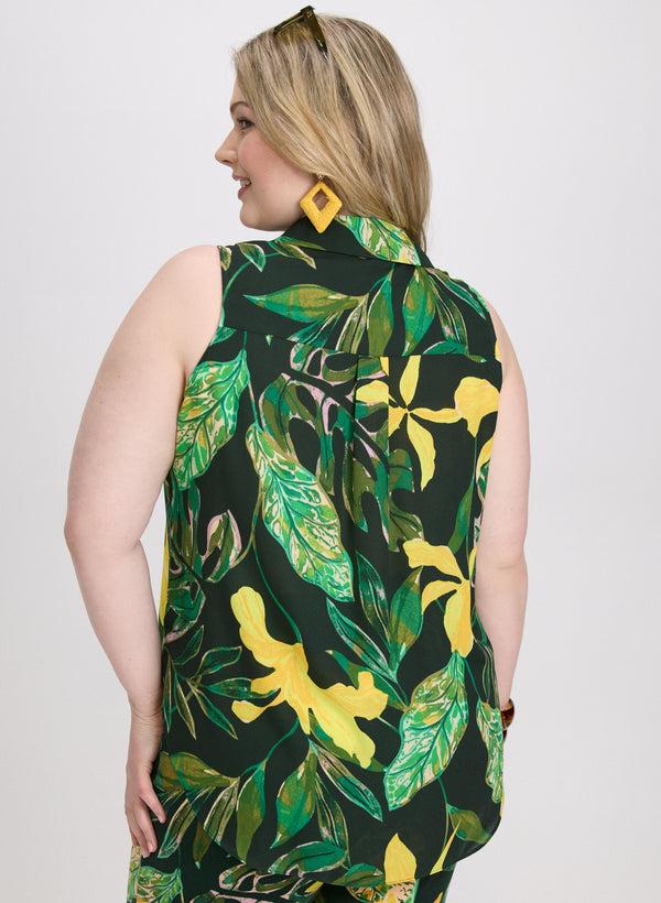 Laura Palm Print Blouse