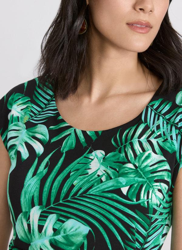 Laura Palm Print Dress