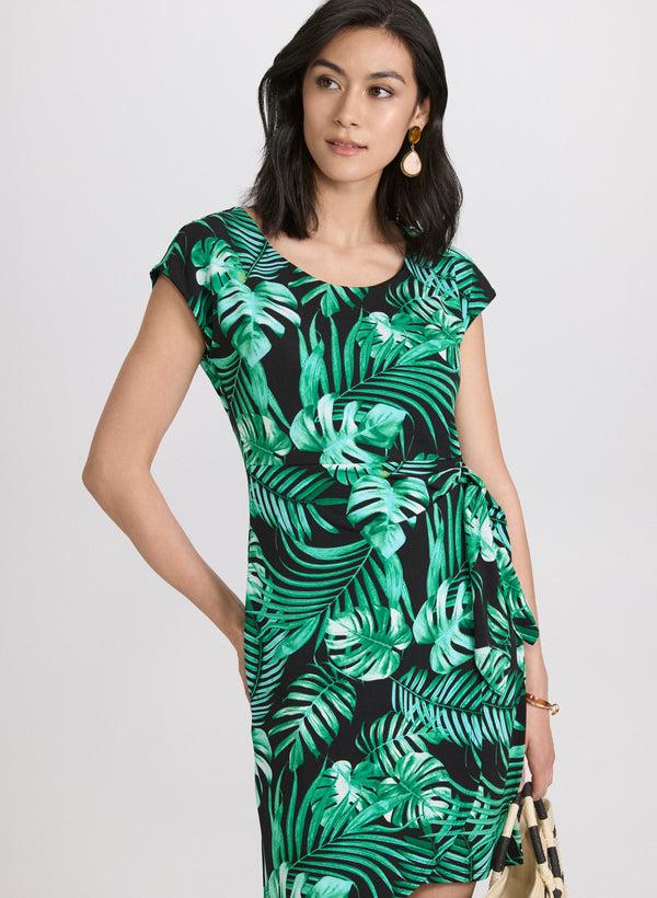 laura Palm Print Dress