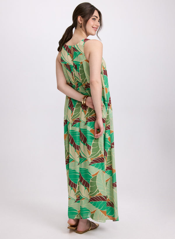 Laura Palm Print Maxi Dress