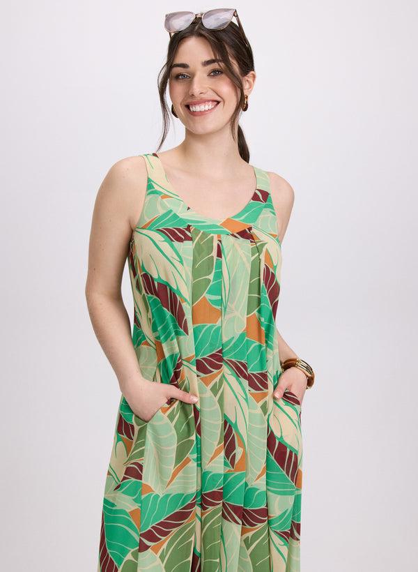 Laura Palm Print Maxi Dress