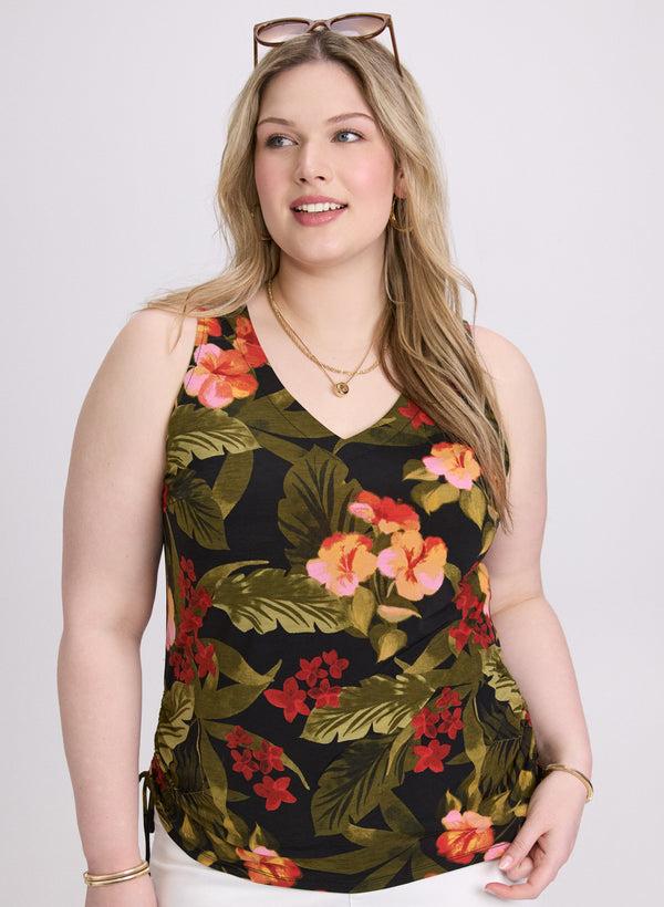 laura Palm Print Top