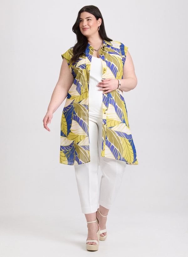 Laura Palm Print Tunic Blouse