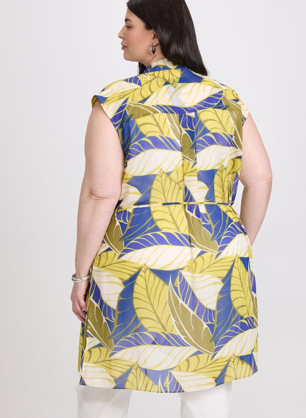 Laura Palm Print Tunic Blouse