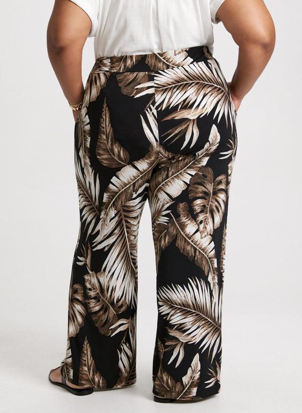 Laura Palm Print Wide Leg Pants