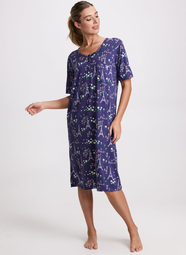 laura Paris Print Nightgown