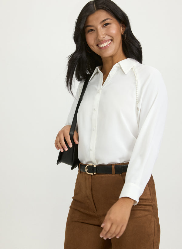laura Pearl Detail Blouse