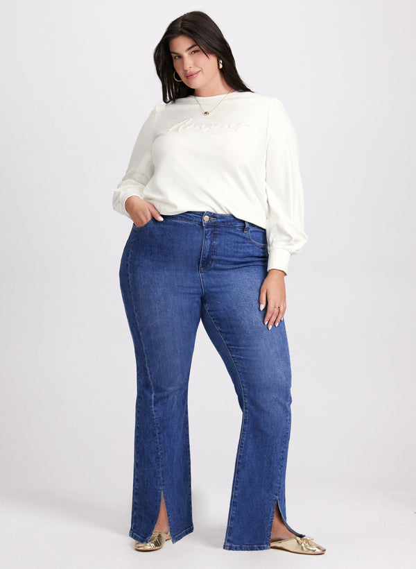 Laura Pearl Detail Long Sleeve Pullover