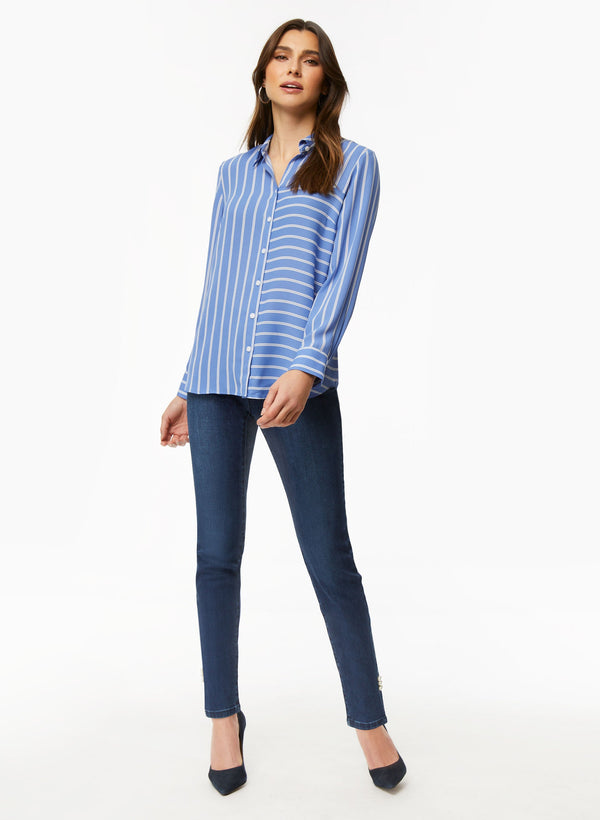 Laura Pearl Detail Pull-On Jeans