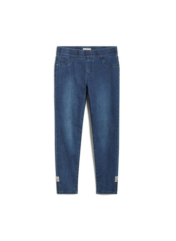 Laura Pearl Detail Pull-On Jeans