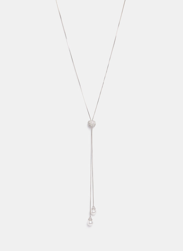 laura Pearl Drop Bolo Necklace