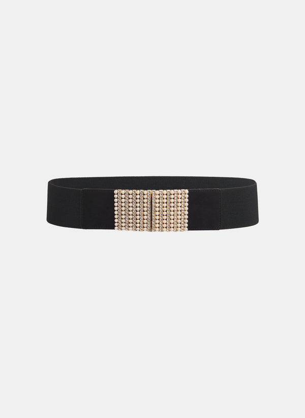 laura Pearl Embellished Elastic Belt