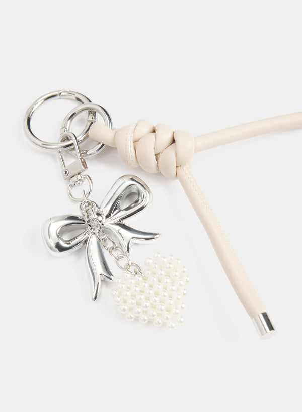 Laura Pearl Heart Keychain