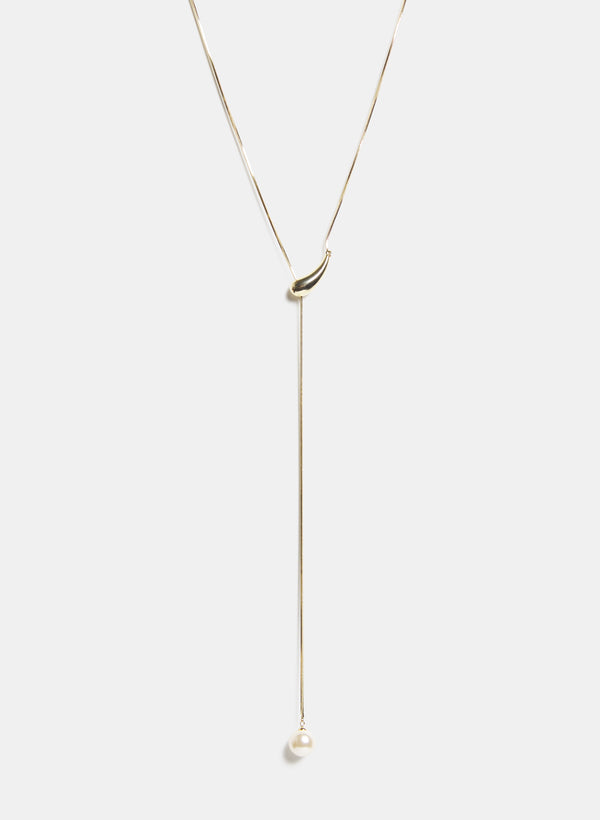 laura Pearl Y-Shaped Necklace