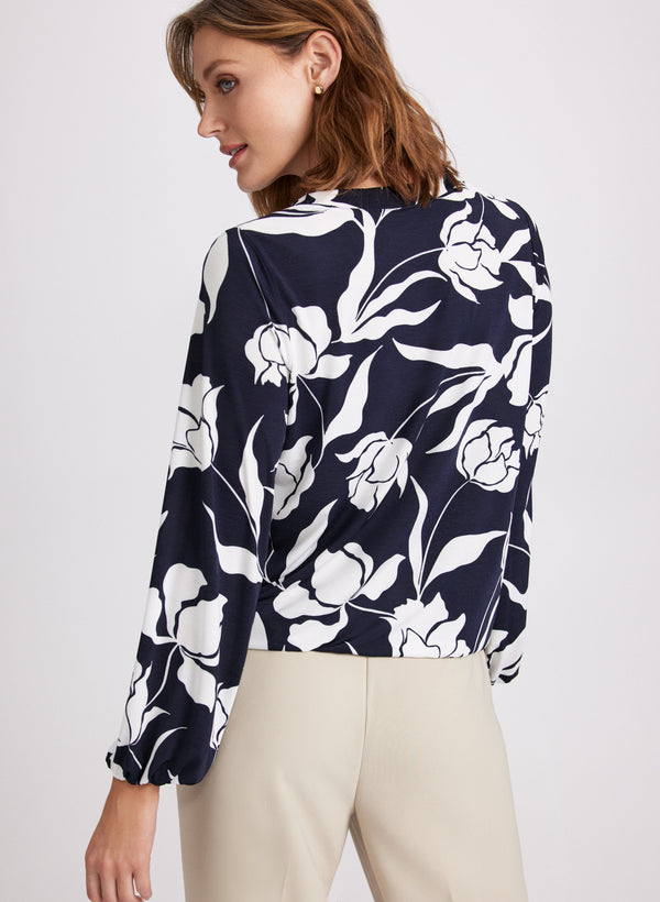 Laura Peony Print Blouse