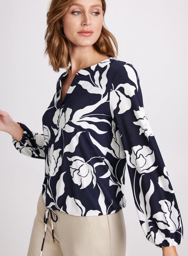 laura Peony Print Blouse