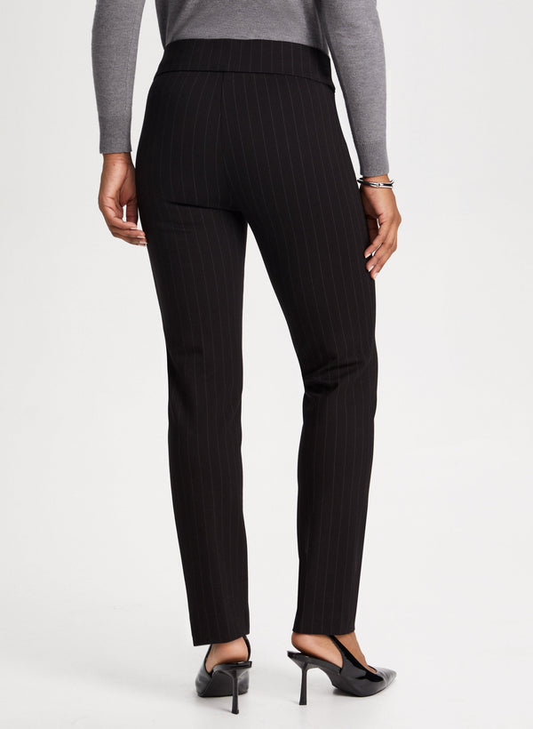 Laura Pinstripe Pull-On Pants