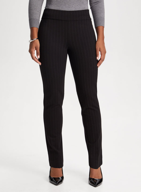 laura Pinstripe Pull-On Pants