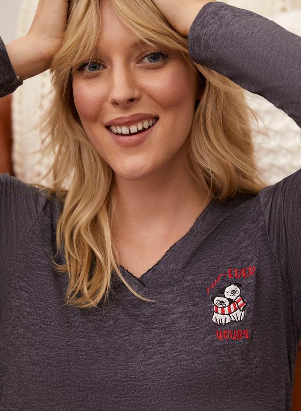 Laura Plaid Bottom Pyjama Set