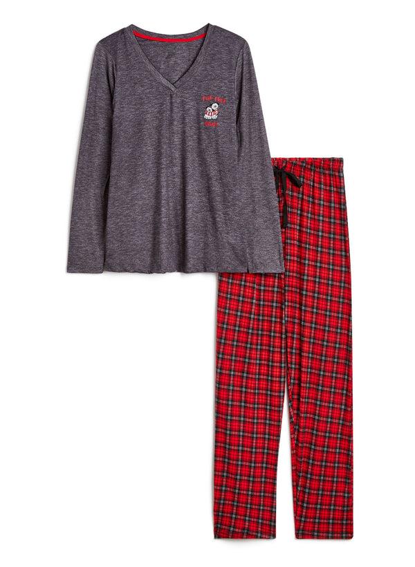 Laura Plaid Bottom Pyjama Set