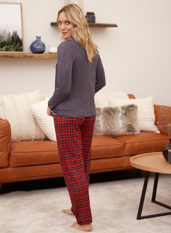 Laura Plaid Bottom Pyjama Set